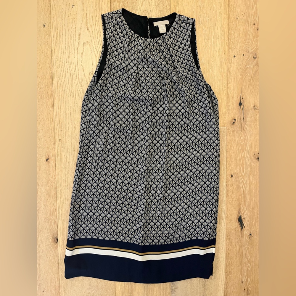 H&M Navy and White Patterned Dress